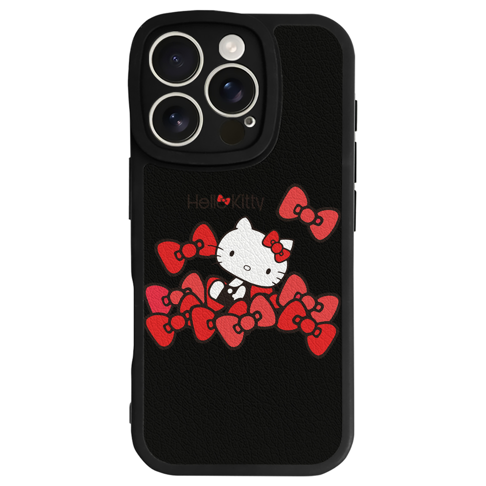（画像用） Hello Kitty ハローキティ 【iPhone 16シリーズ対応】シリコンスマホケース（レザー調） 材質：シリコン